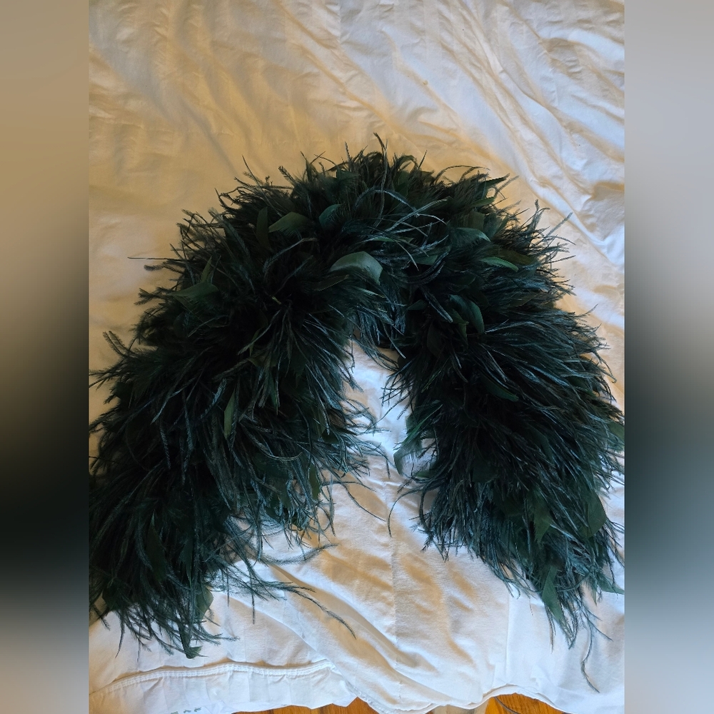 Vintage Green Feather Boa
